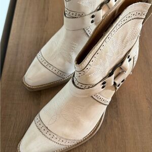 Cream Western Boots